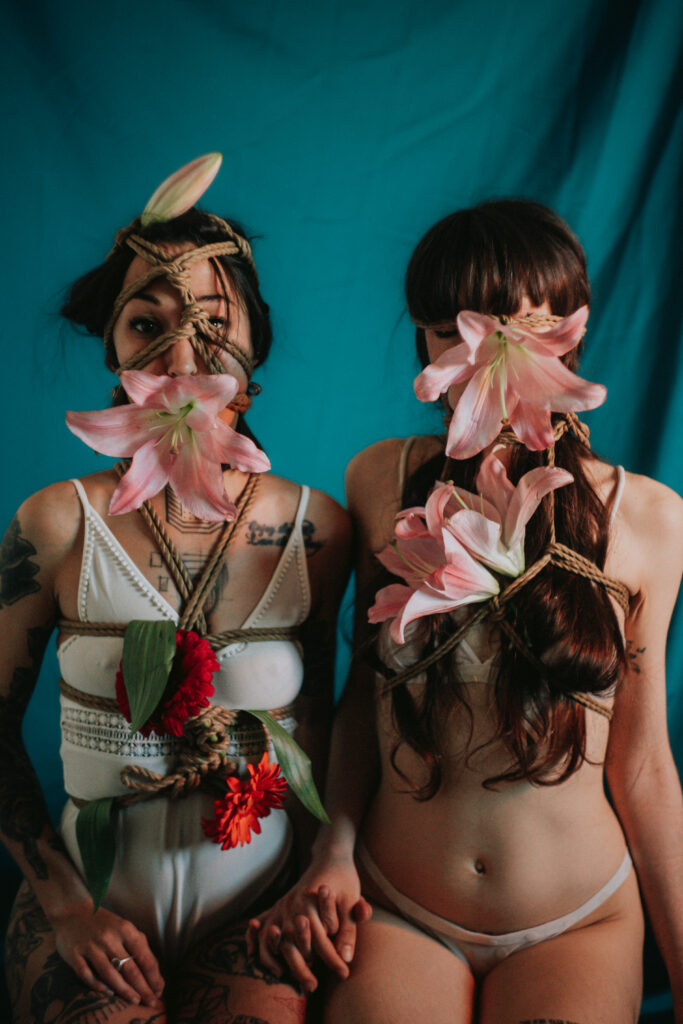 Sesión de shibari en estudio