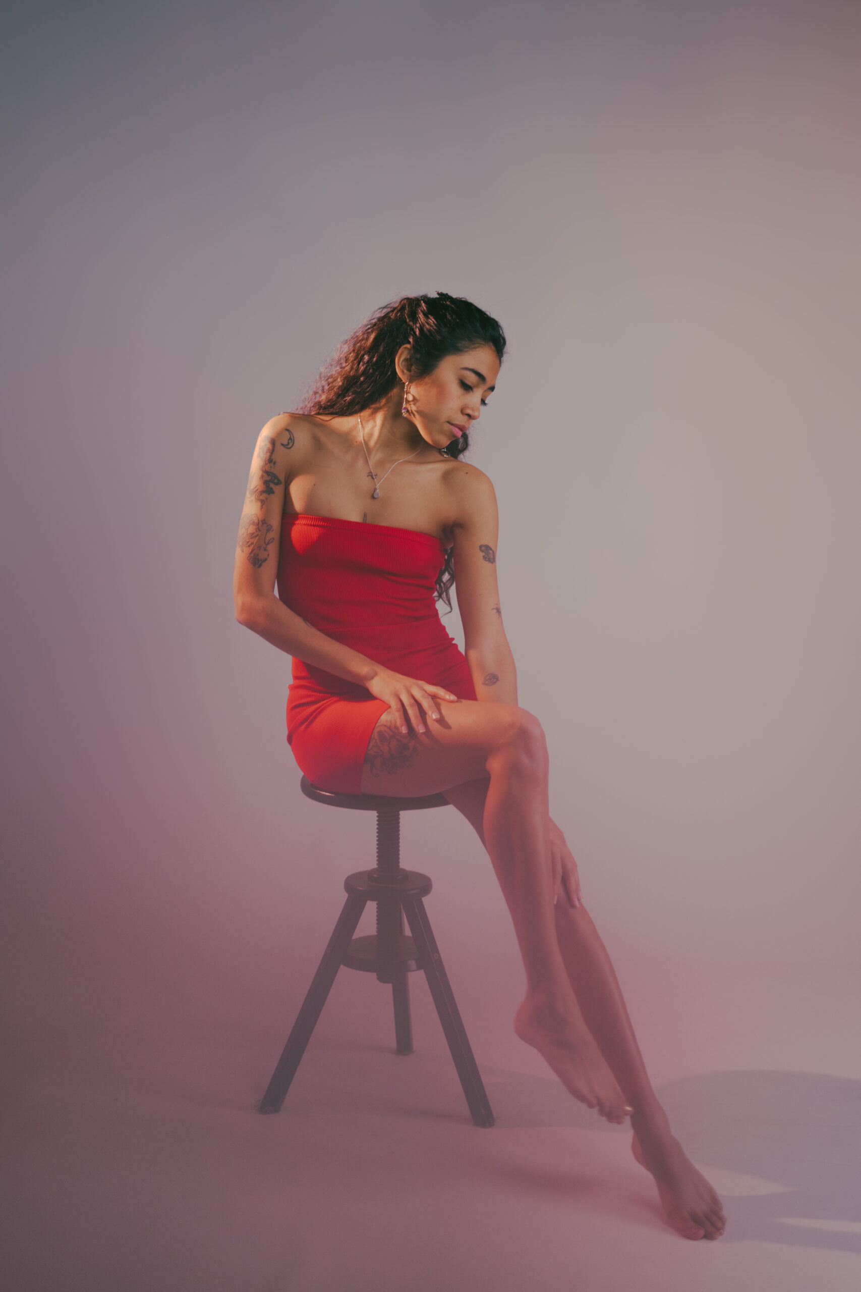 Sesión de fotos de lencería en estudio