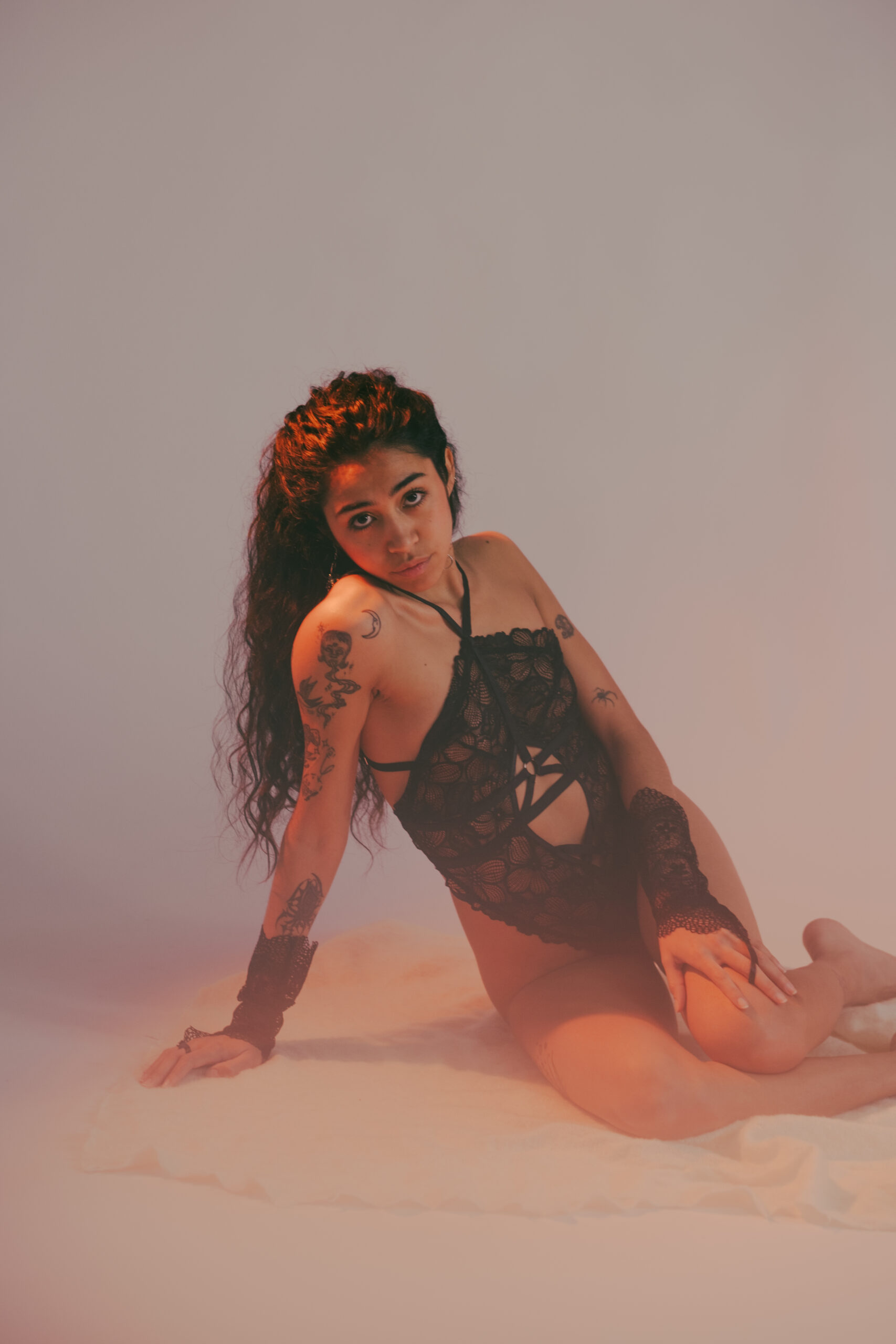 Sesión de fotos de lencería en estudio