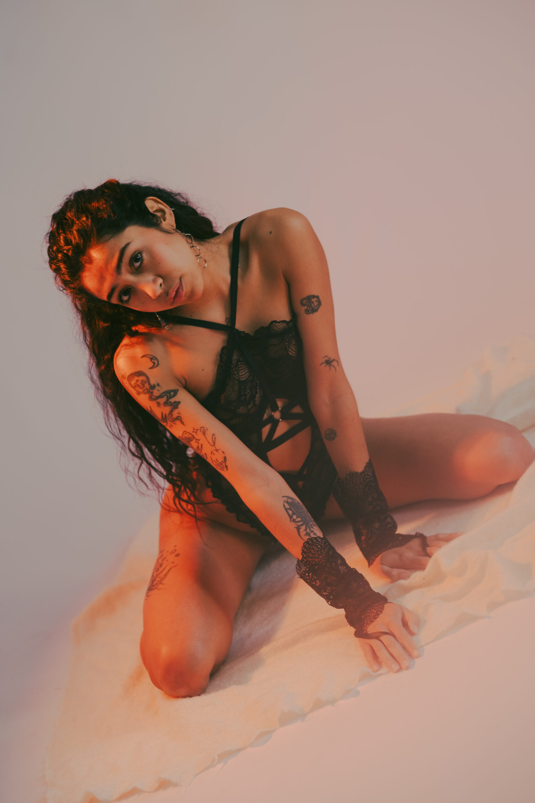 Sesión de fotos de lencería en estudio