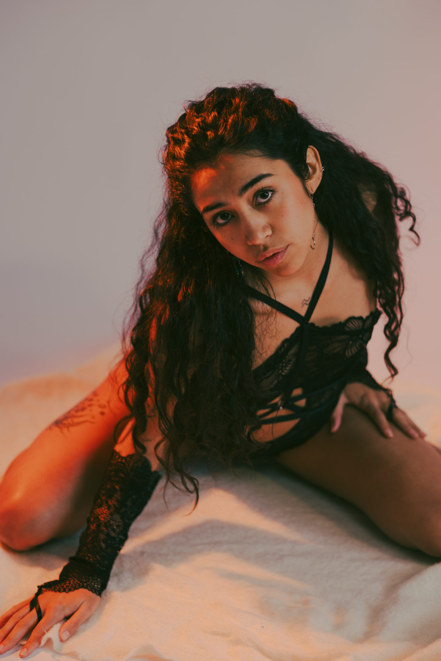 Sesión de fotos de lencería en estudio
