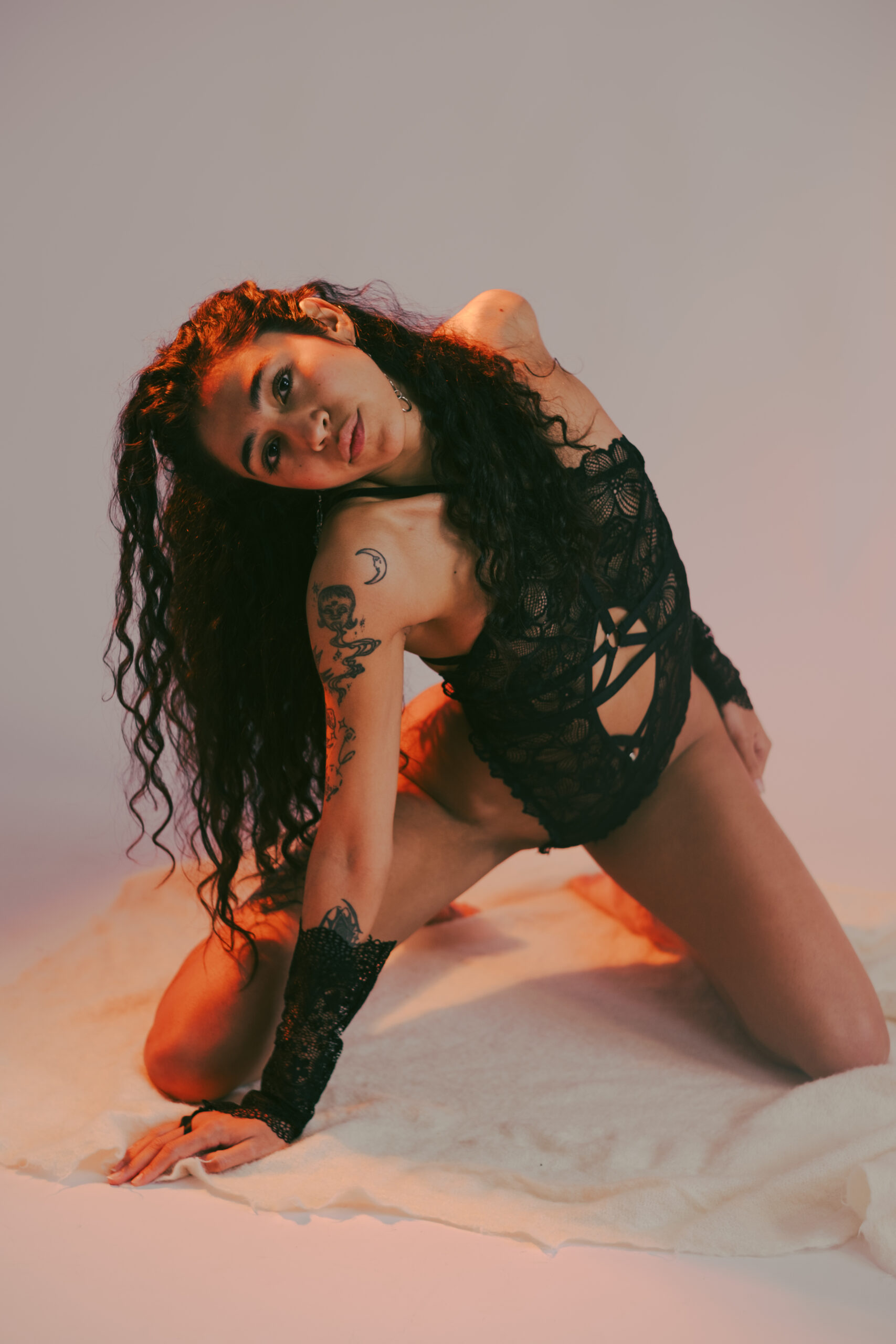 Sesión de fotos de lencería en estudio