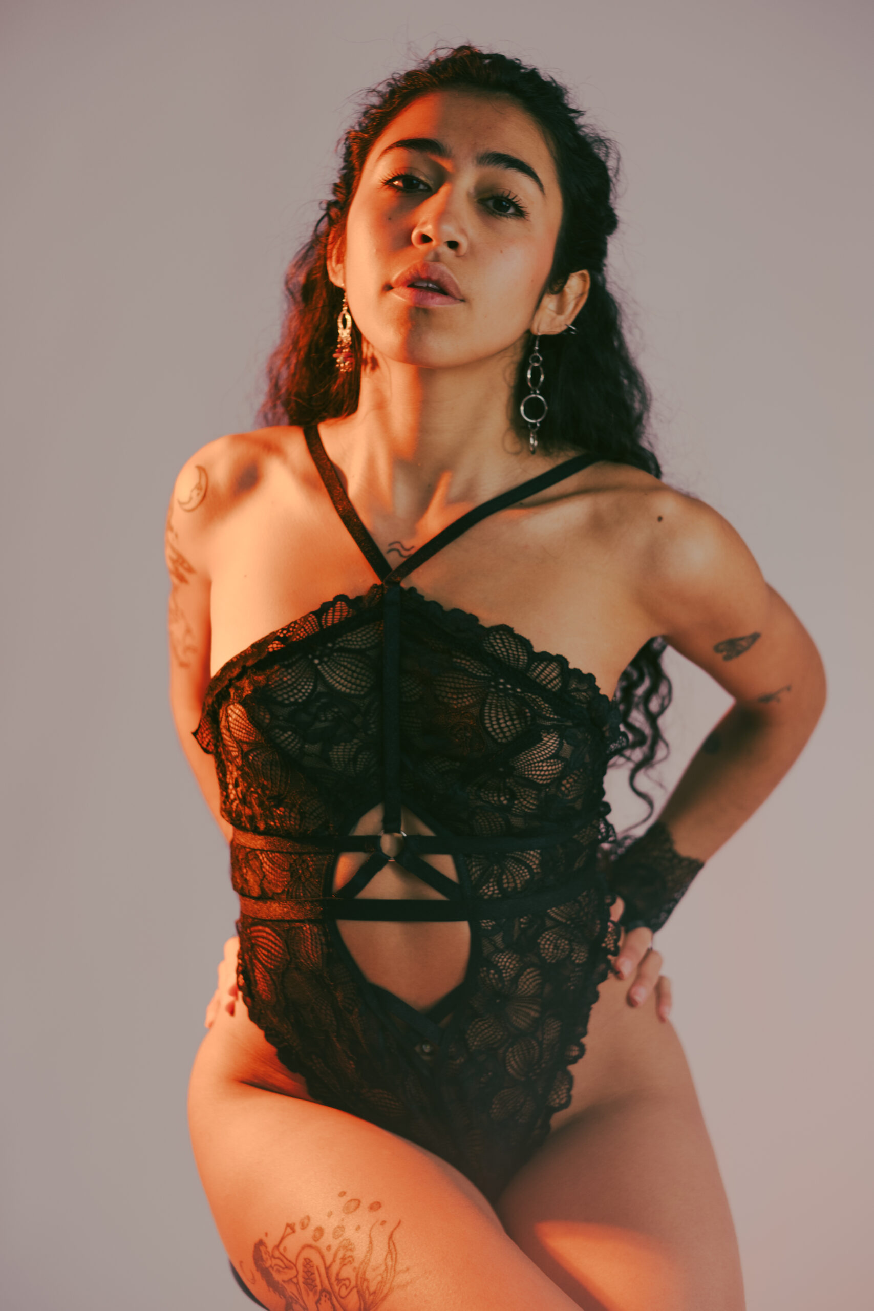 Sesión de fotos de lencería en estudio