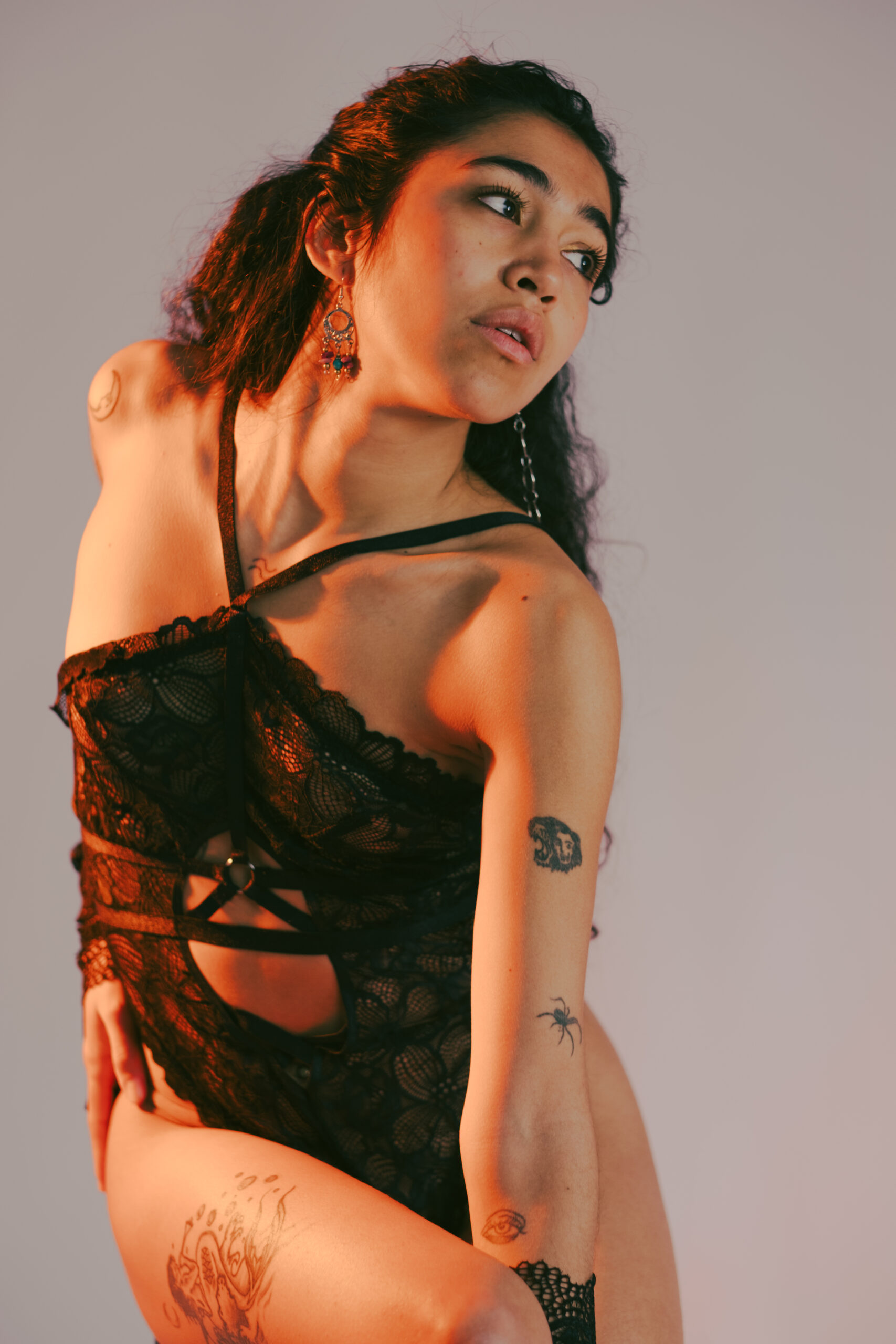 Sesión de fotos de lencería en estudio