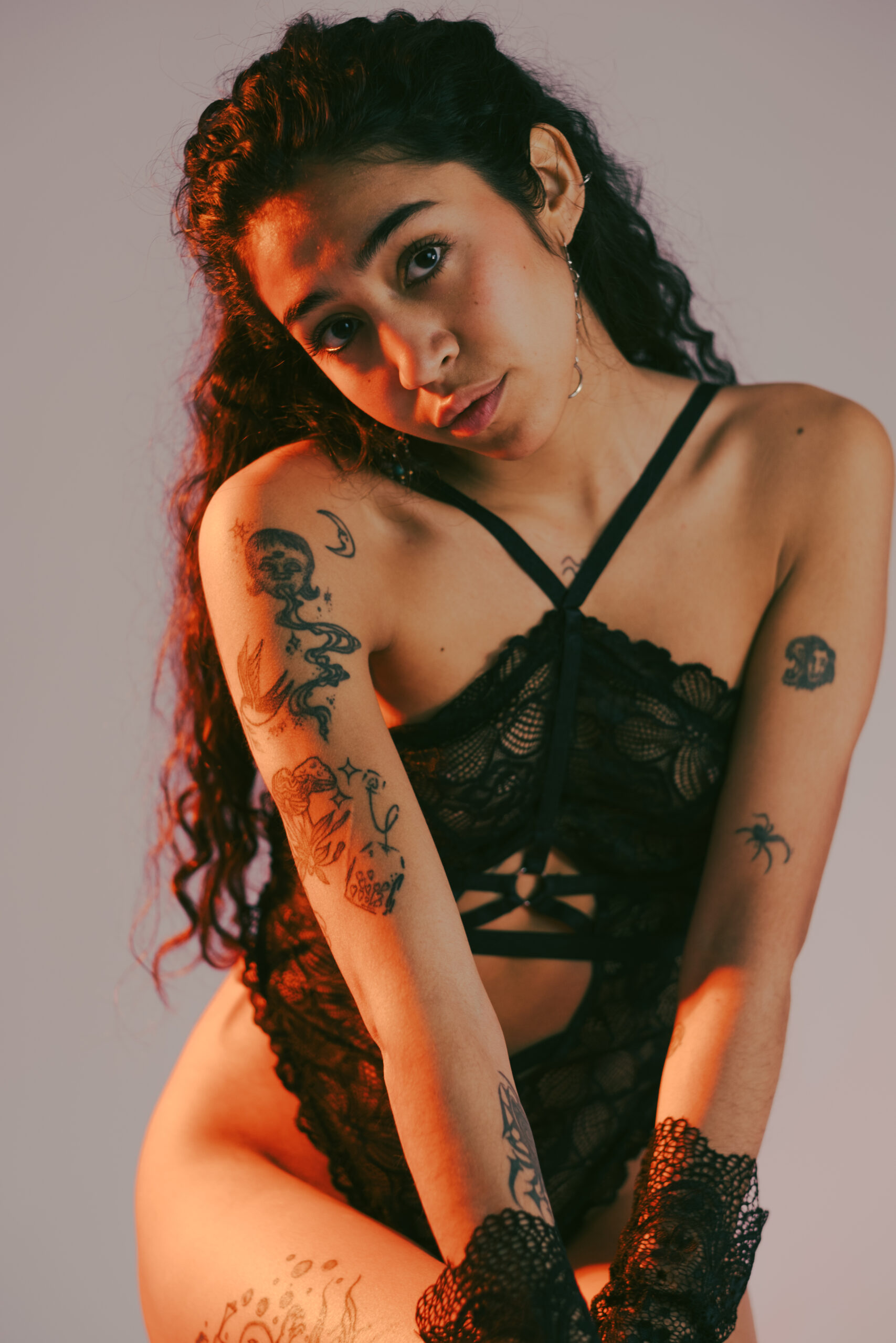 Sesión de fotos de lencería en estudio