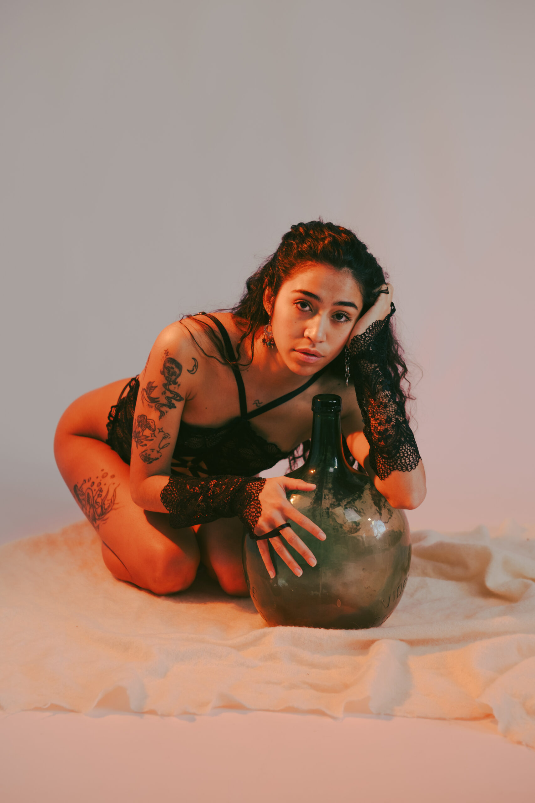 Sesión de fotos de lencería en estudio