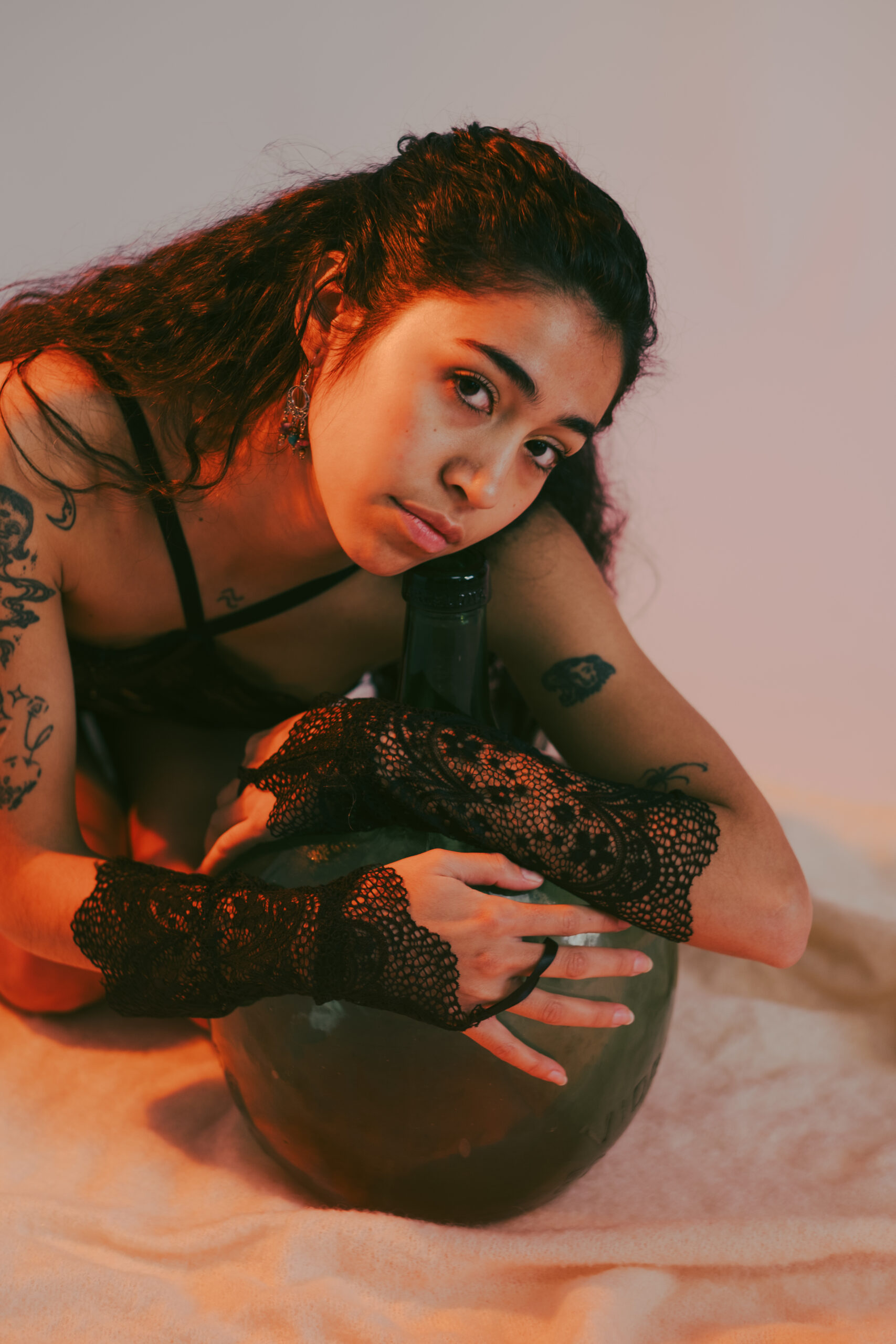Sesión de fotos de lencería en estudio