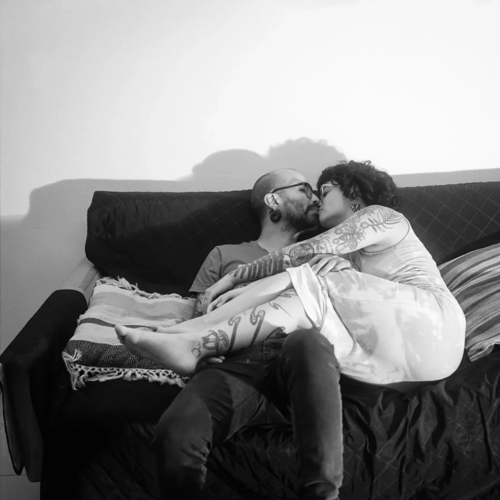 Photo shoot of an analog sexual encounter