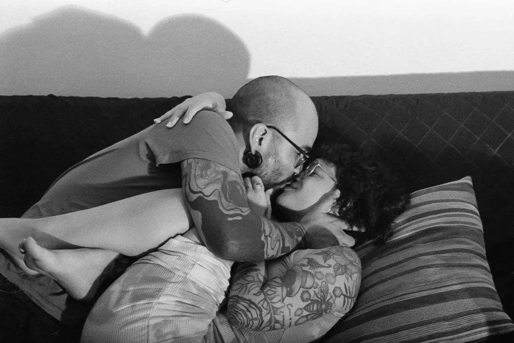 Photo shoot of an analog sexual encounter