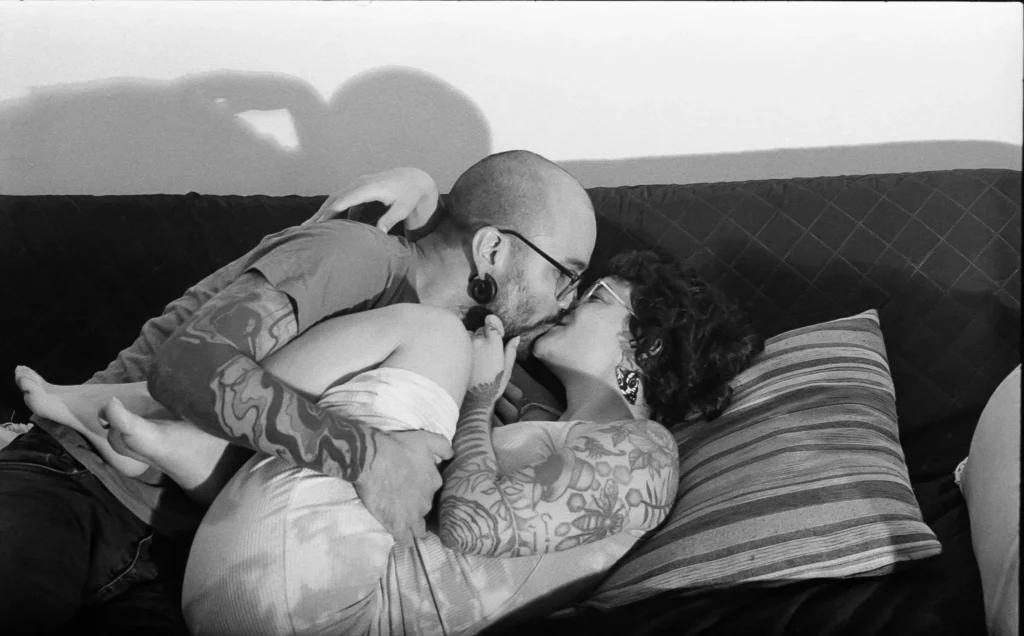 Photo shoot of an analog sexual encounter