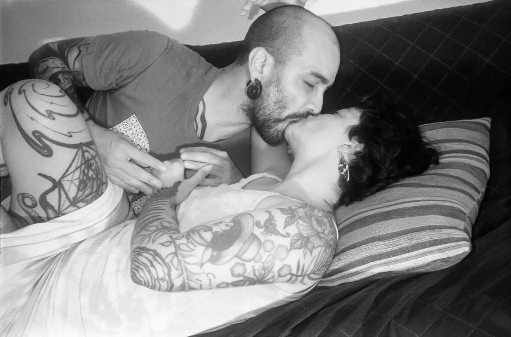 Photo shoot of an analog sexual encounter