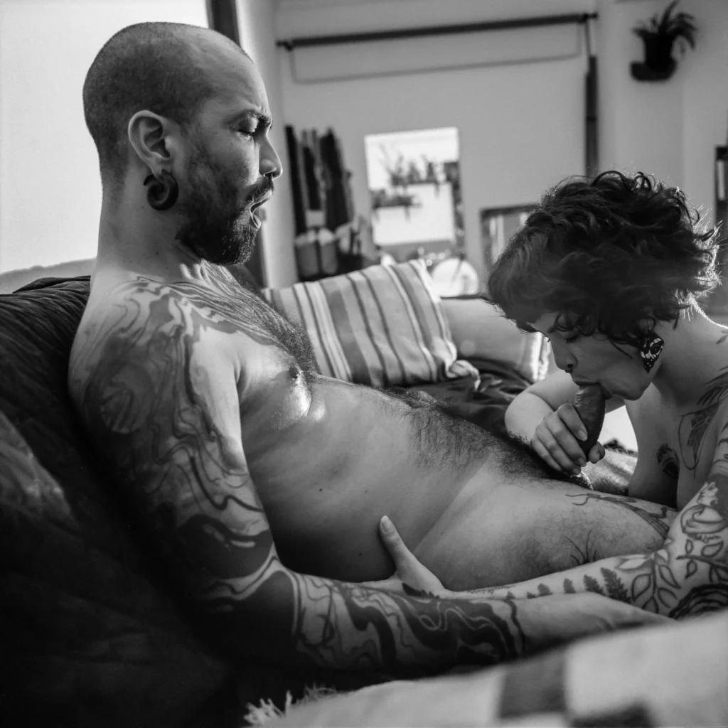 Photo shoot of an analog sexual encounter