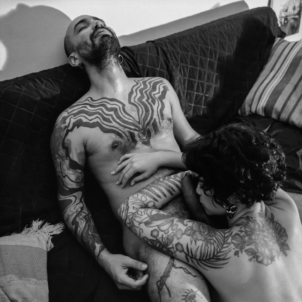 Photo shoot of an analog sexual encounter