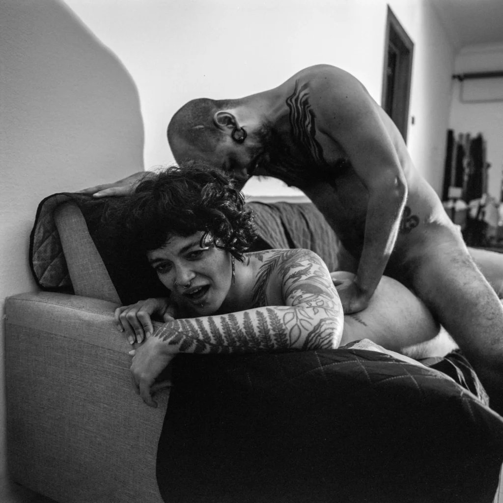 Photo shoot of an analog sexual encounter