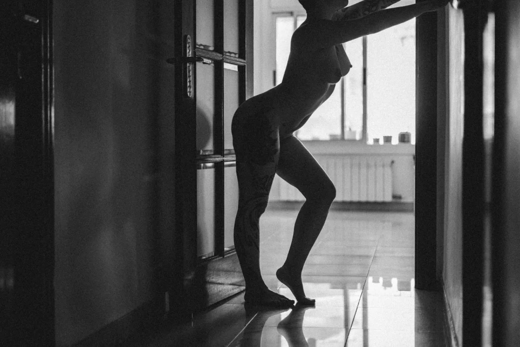 Erotic self-portraits in black and white