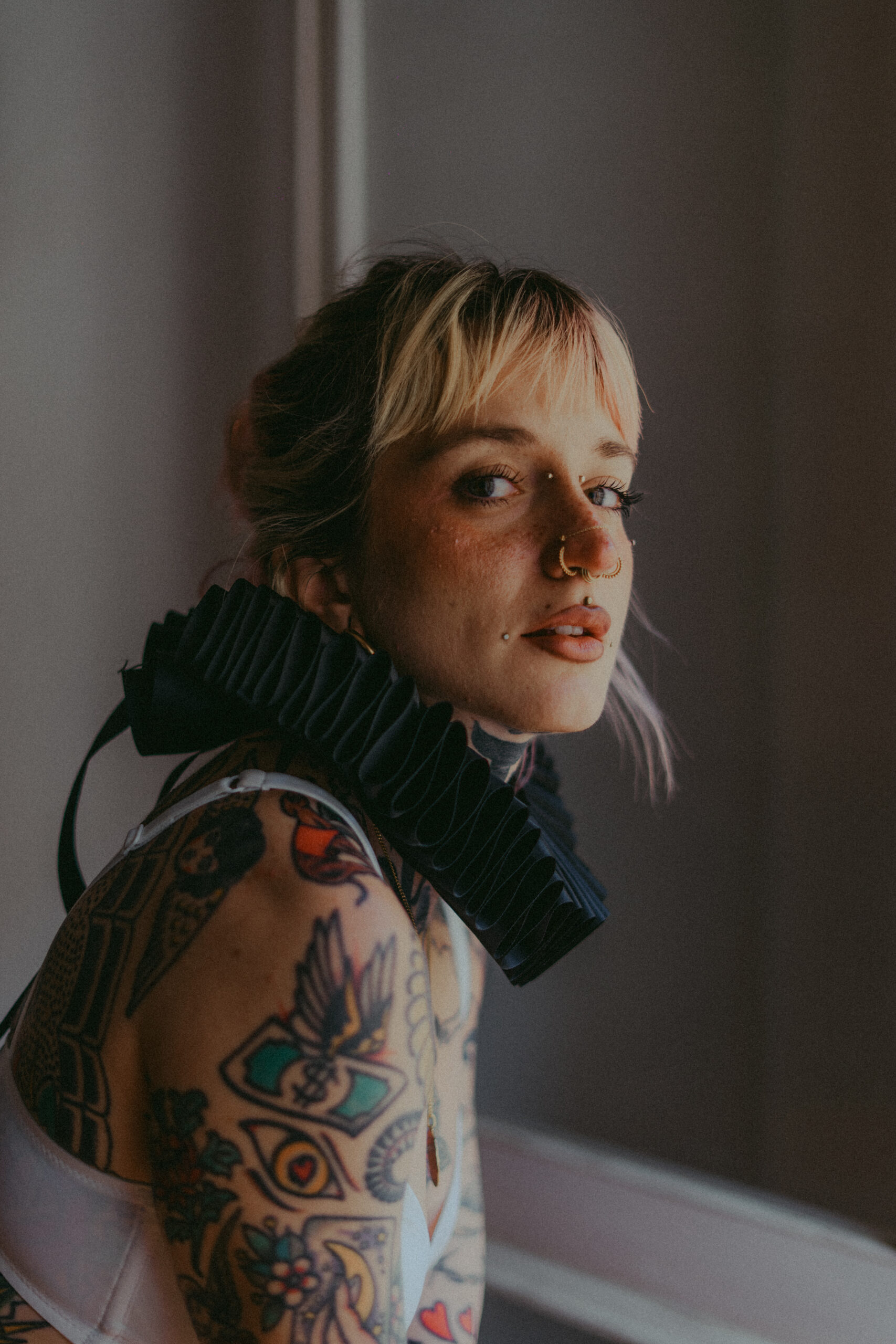 Floral lingerie photoshoot