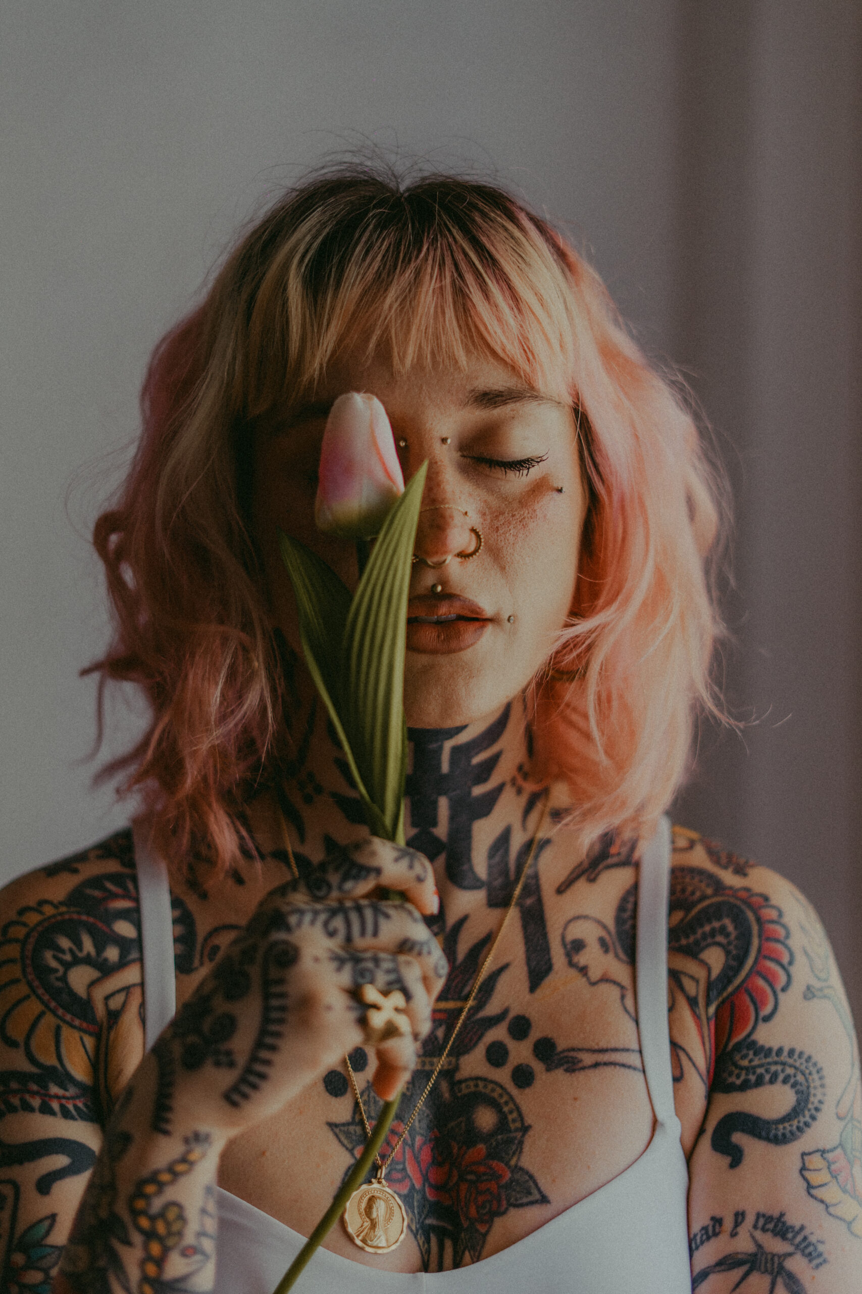 Floral lingerie photoshoot