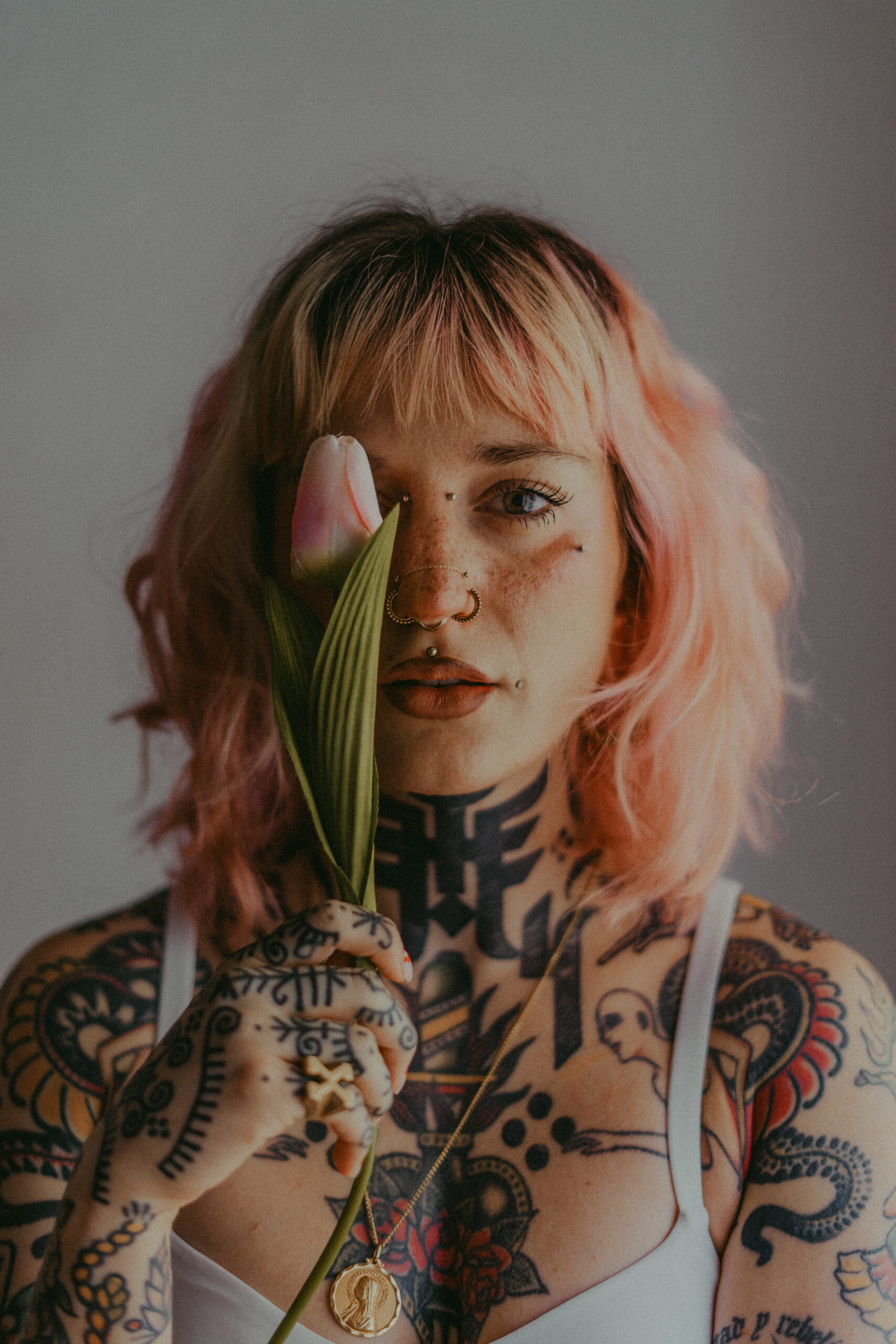 Floral lingerie photoshoot