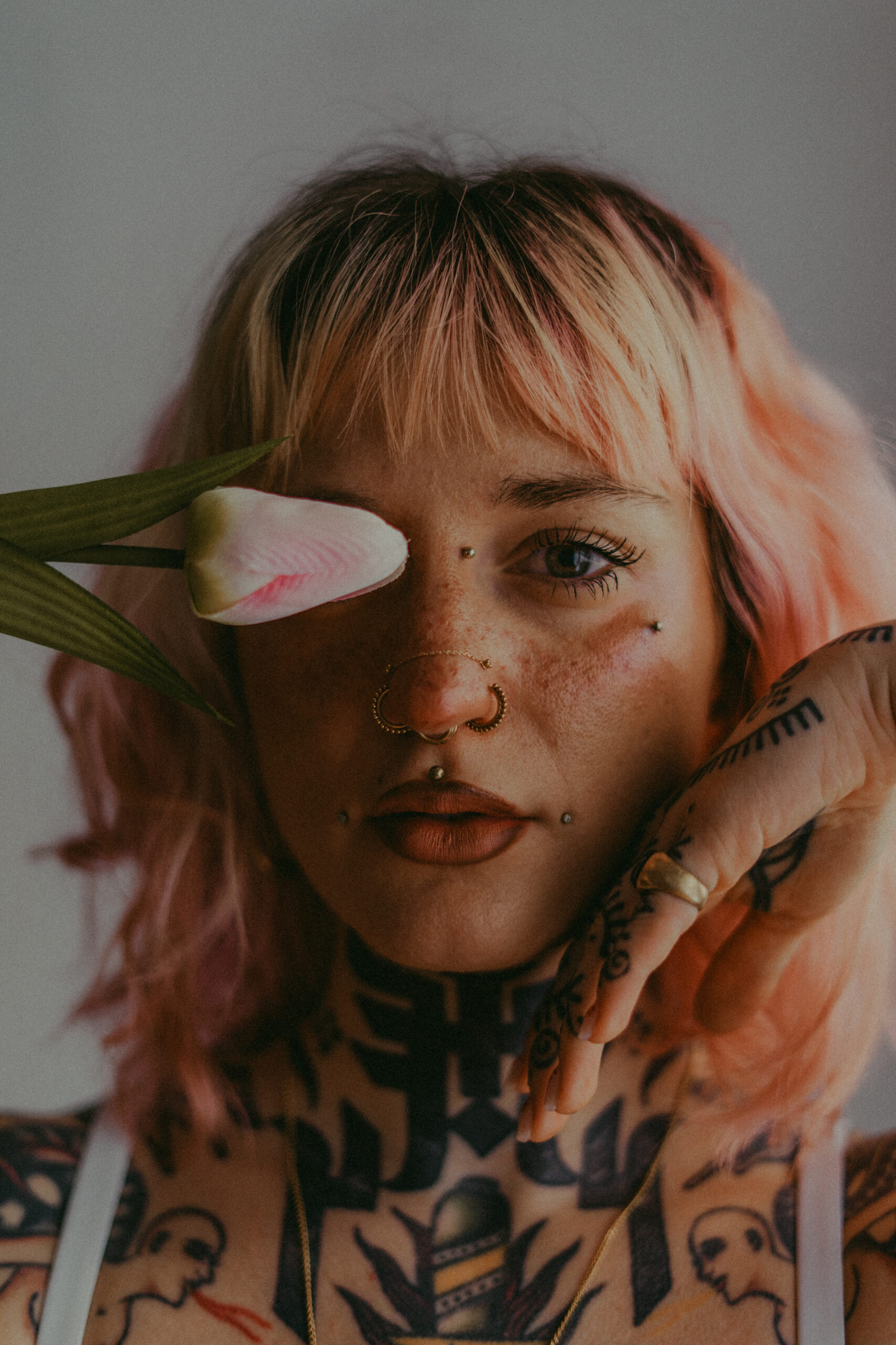 Floral lingerie photoshoot