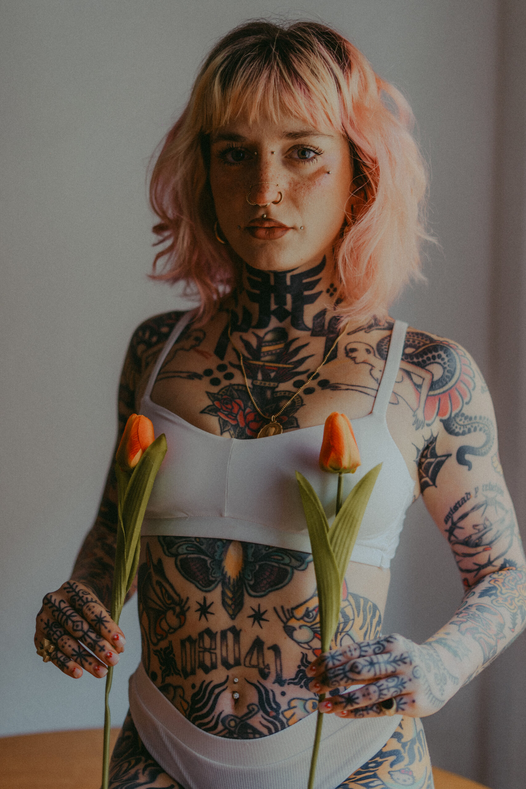 Floral lingerie photoshoot