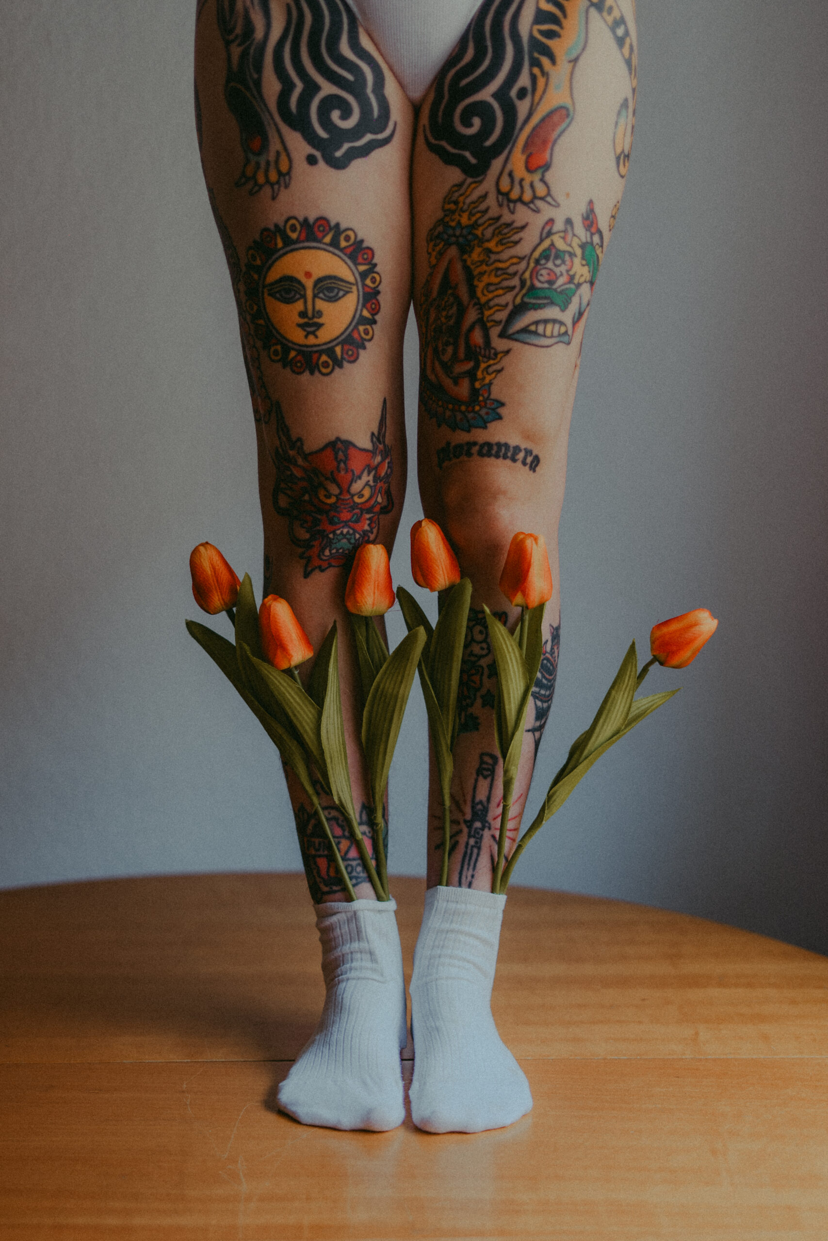 Floral lingerie photoshoot