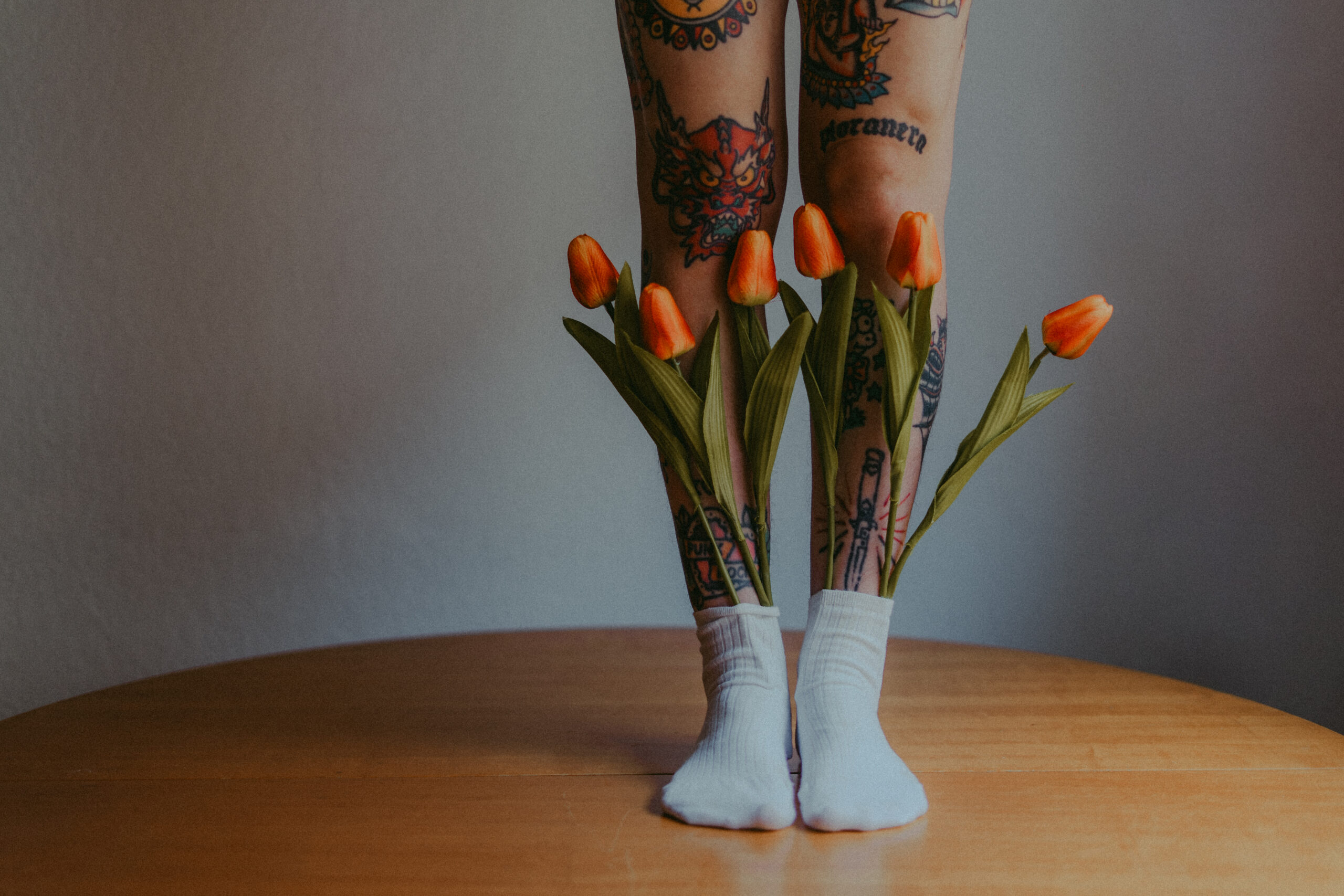 Floral lingerie photoshoot
