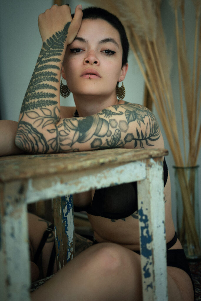 Intimate studio photo session