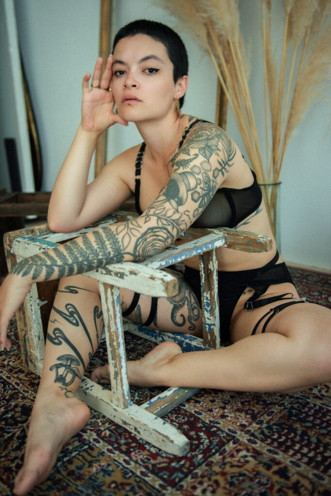 Intimate studio photo session