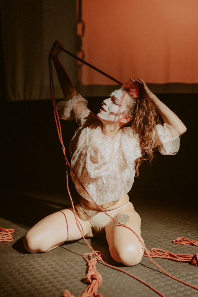 Photos during a shibari performance