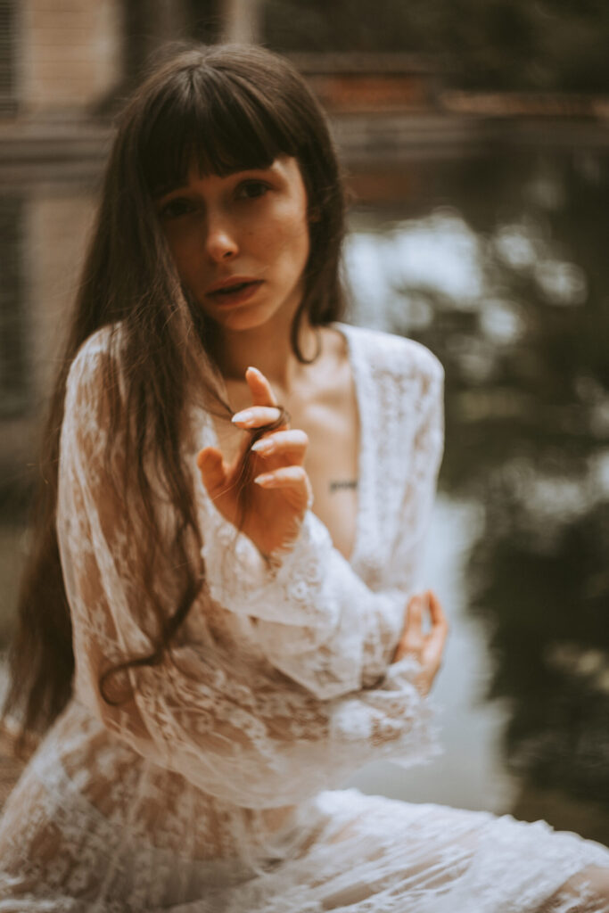 Outdoor photoshoot with a model