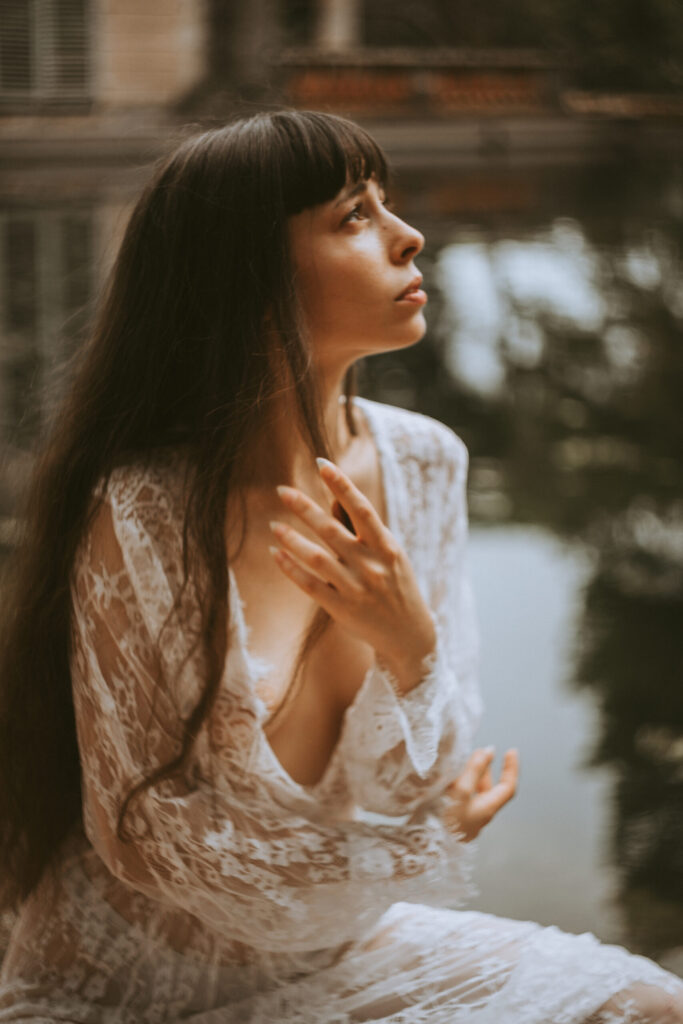 Outdoor photoshoot with a model