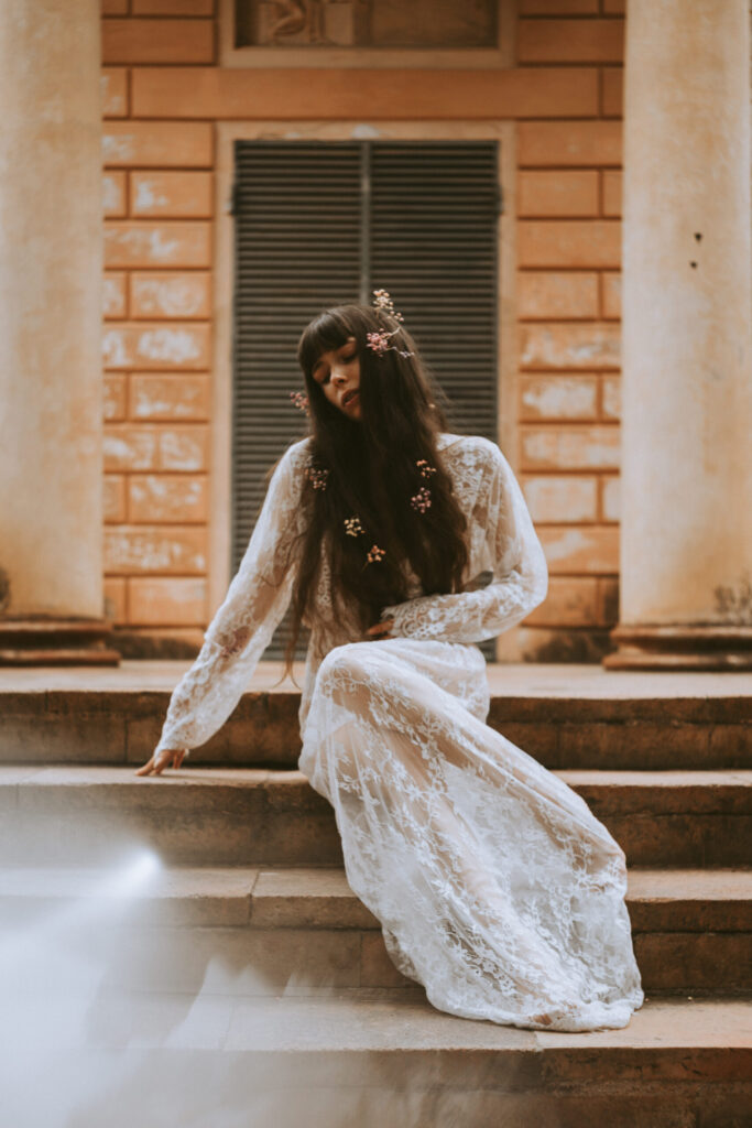 Outdoor photoshoot with a model