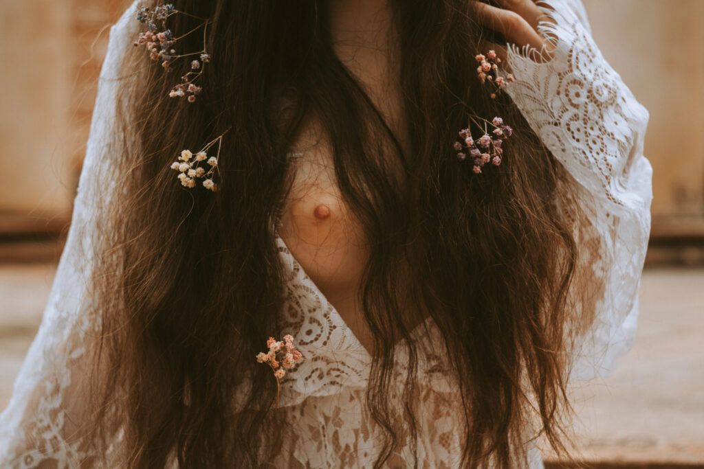 Outdoor photoshoot with a model