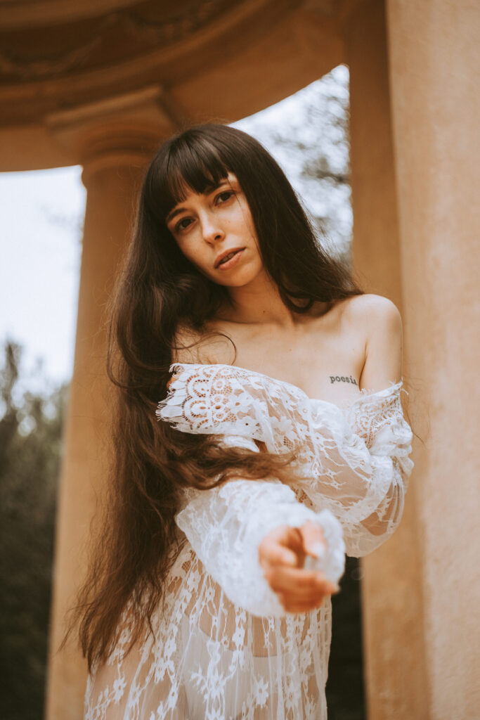 Outdoor photoshoot with a model