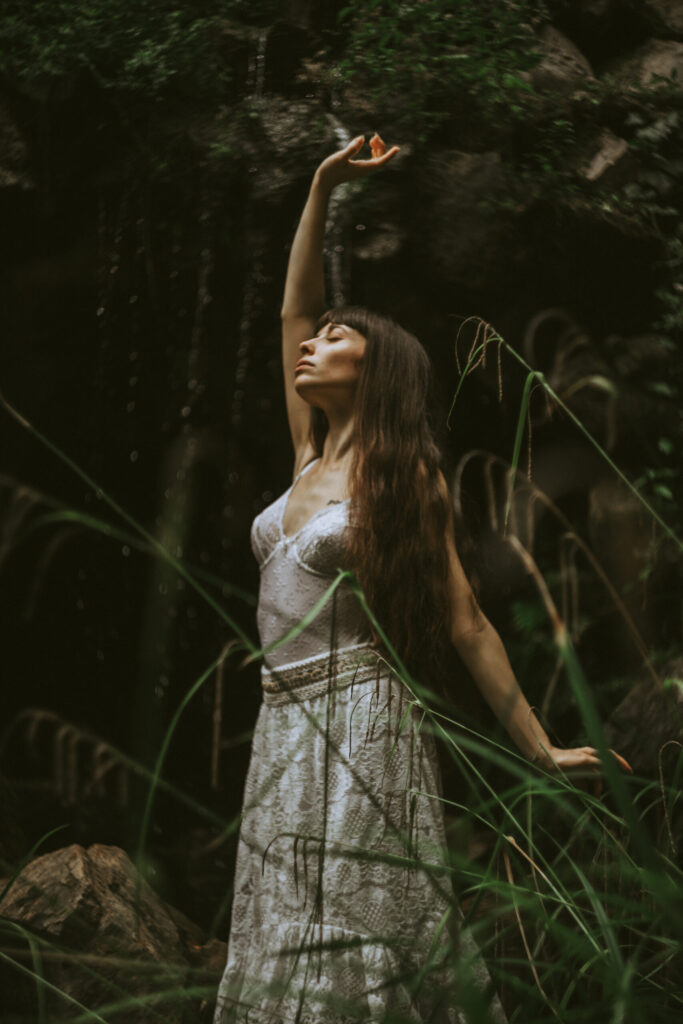 Outdoor photoshoot with a model