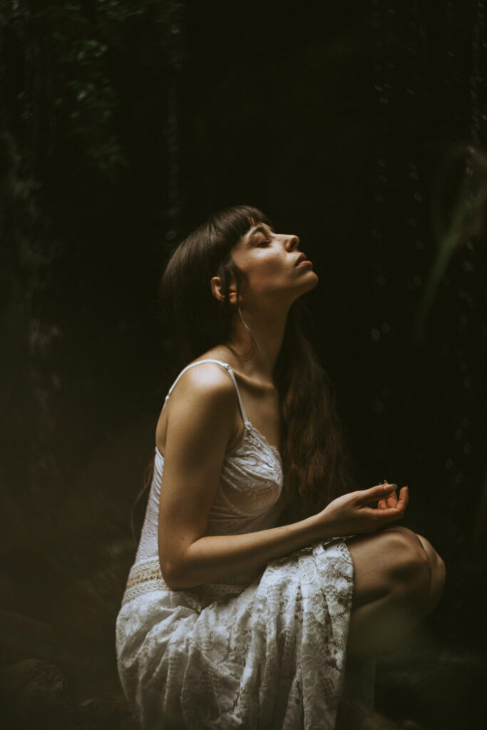 Outdoor photoshoot with a model