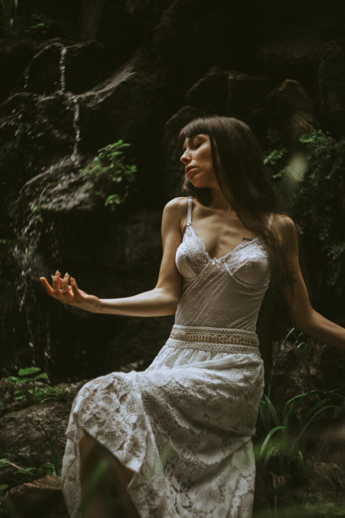 Outdoor photoshoot with a model