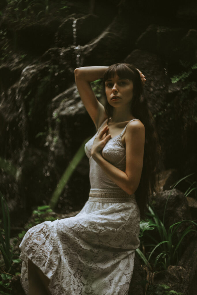 Outdoor photoshoot with a model