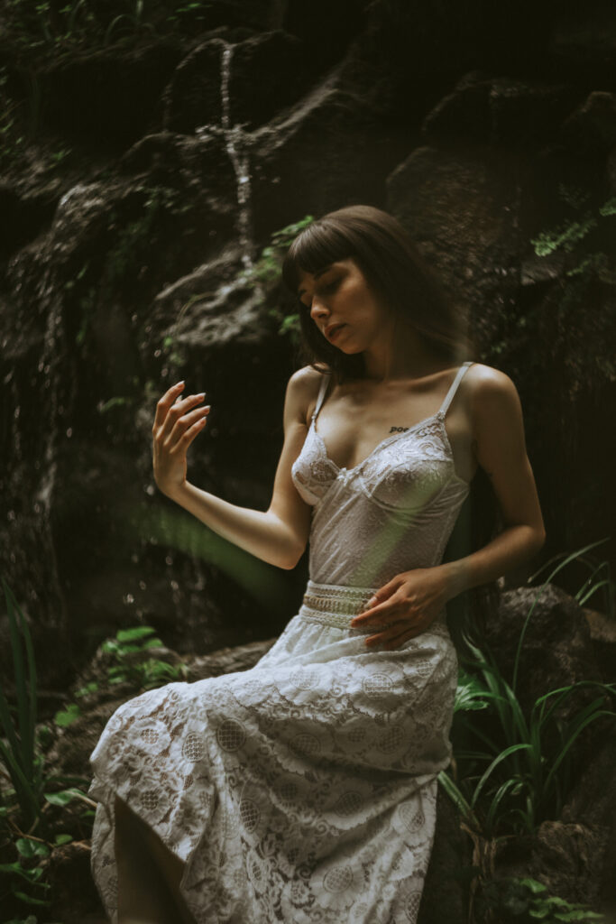 Outdoor photoshoot with a model