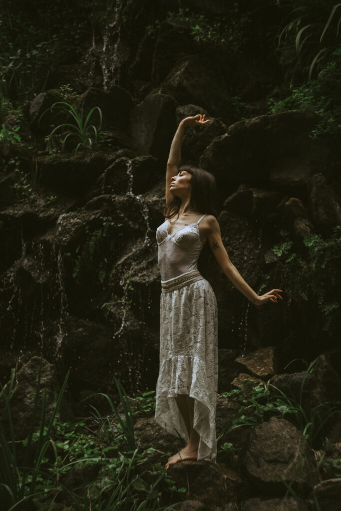 Outdoor photoshoot with a model