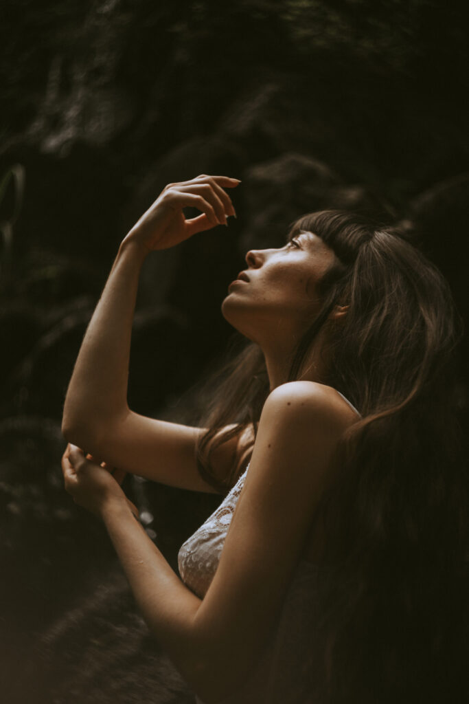 Outdoor photoshoot with a model