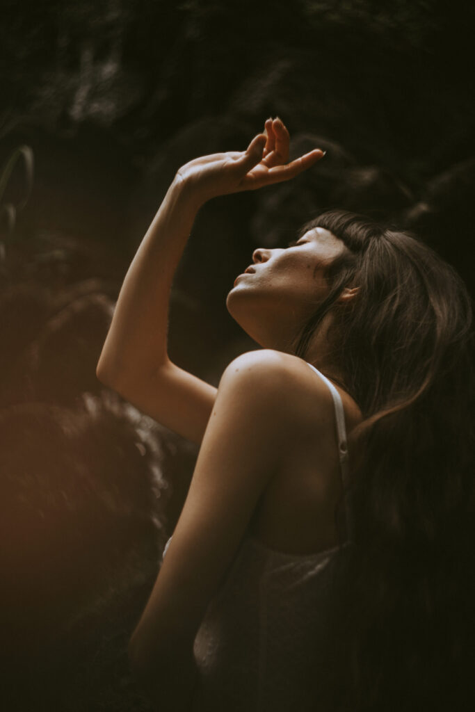 Outdoor photoshoot with a model