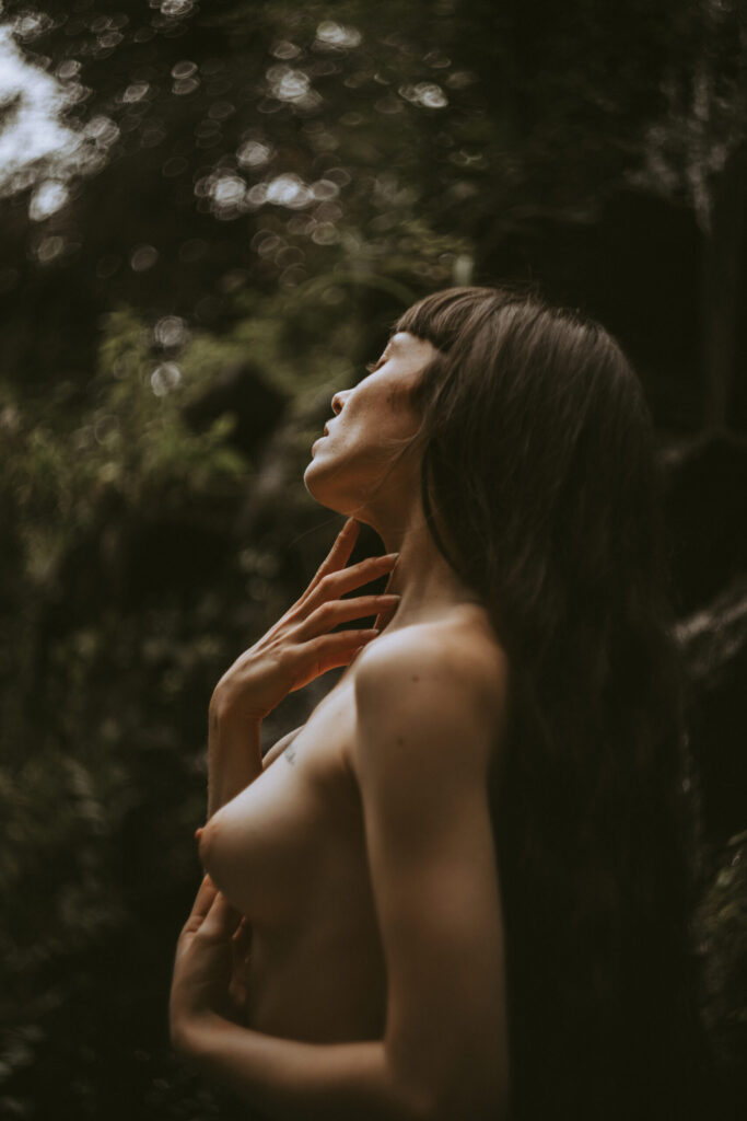 Outdoor photoshoot with a model