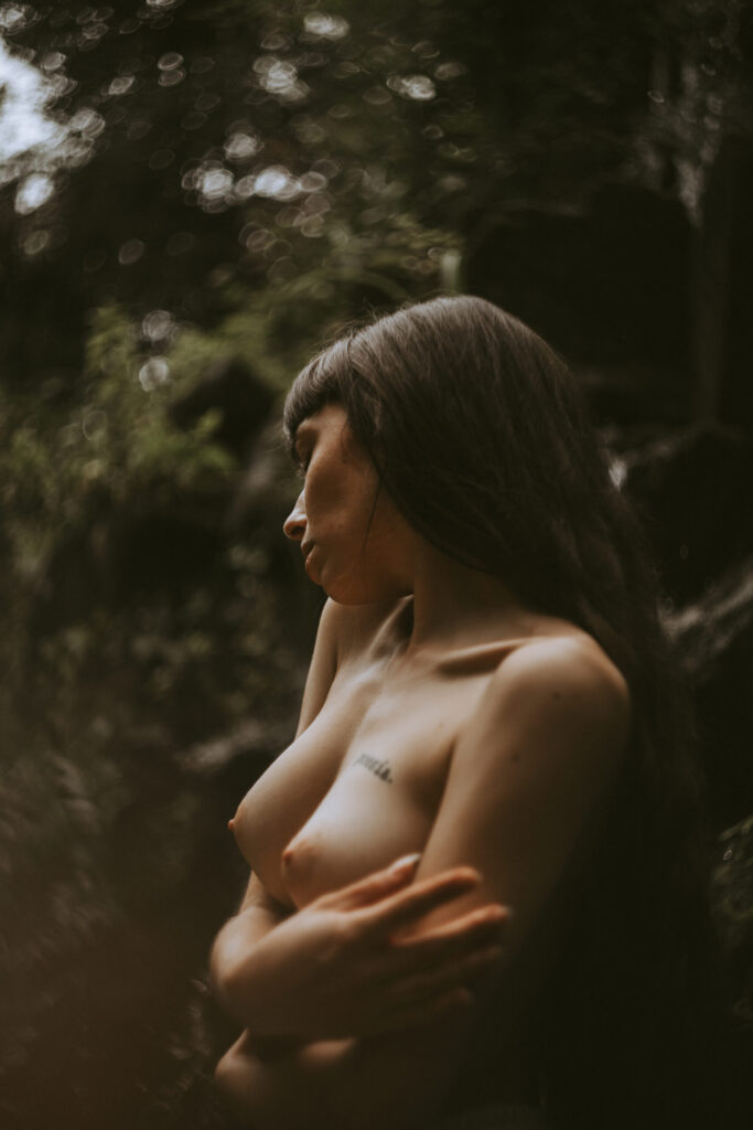 Outdoor photoshoot with a model