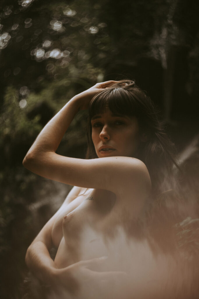 Outdoor photoshoot with a model