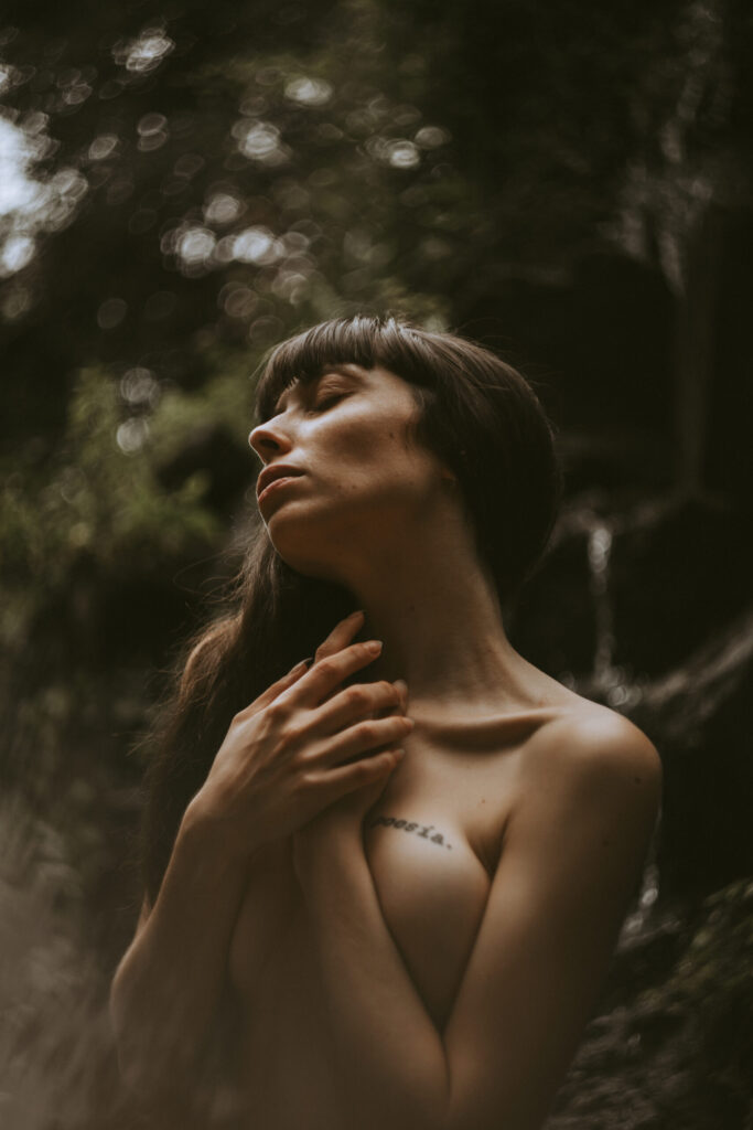 Outdoor photoshoot with a model