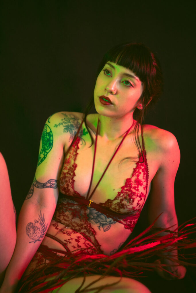 Lingerie photo session in studio