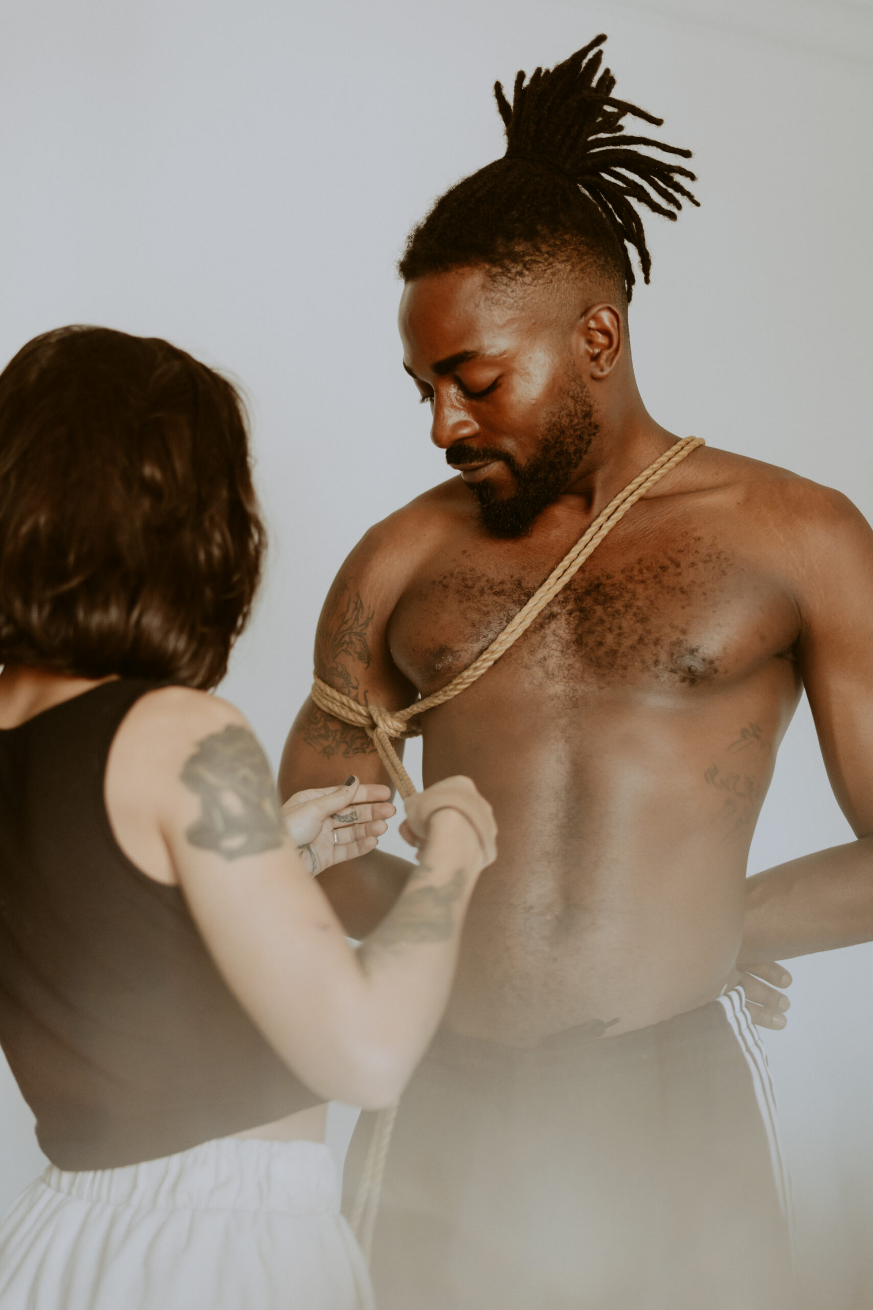 Intimate shibari session