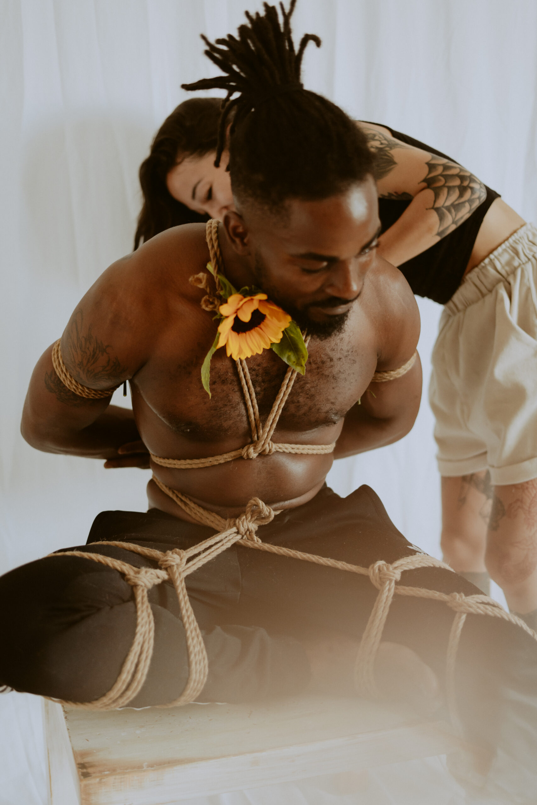 Intimate shibari session