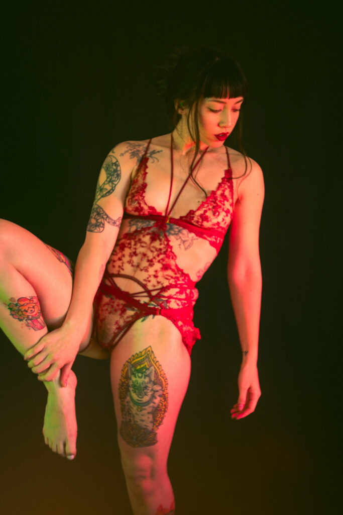 Lingerie photo session in studio